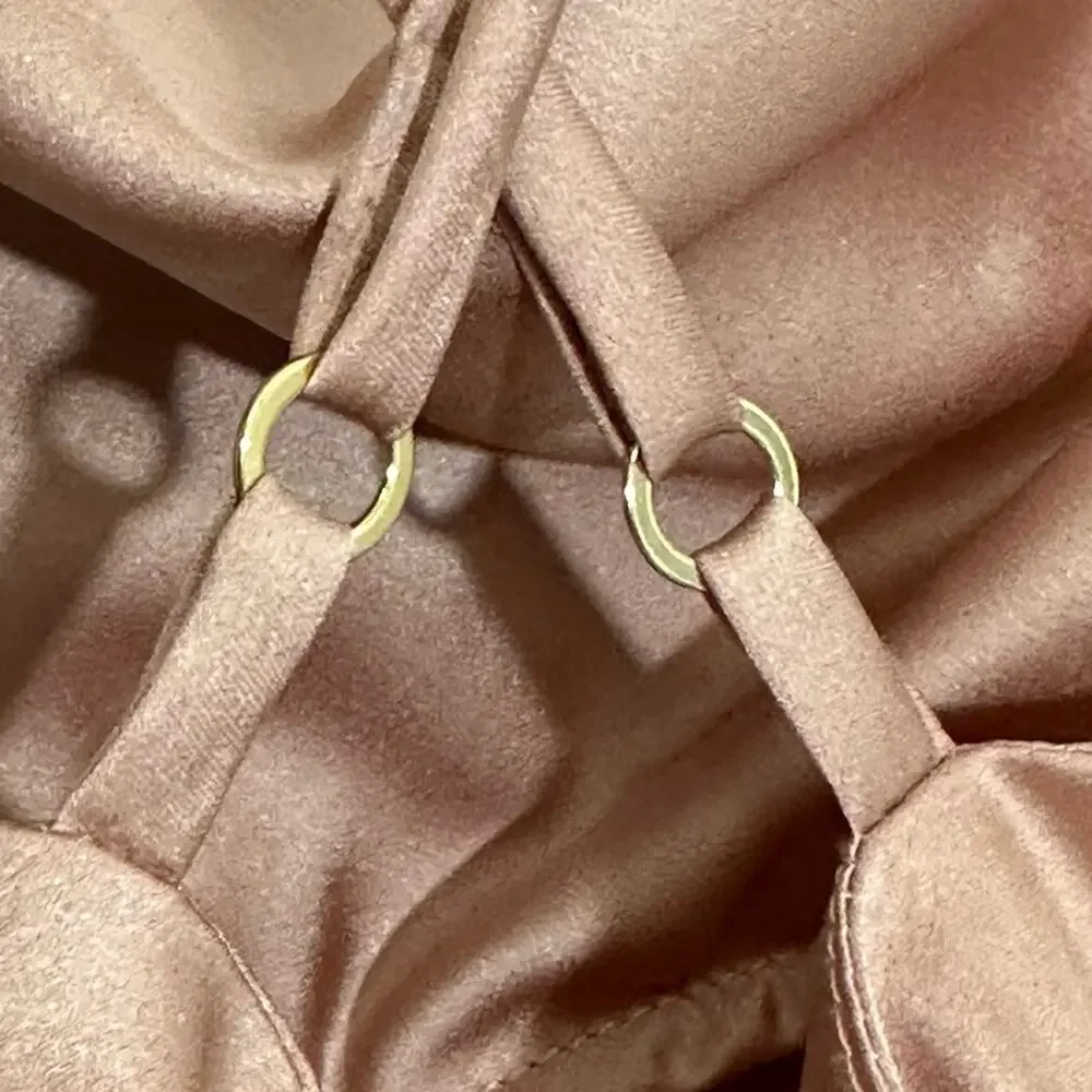 Show Me Your Mumu Tank Top Diane Bodysuit Rose Gold Satin Quiet Luxury Medium